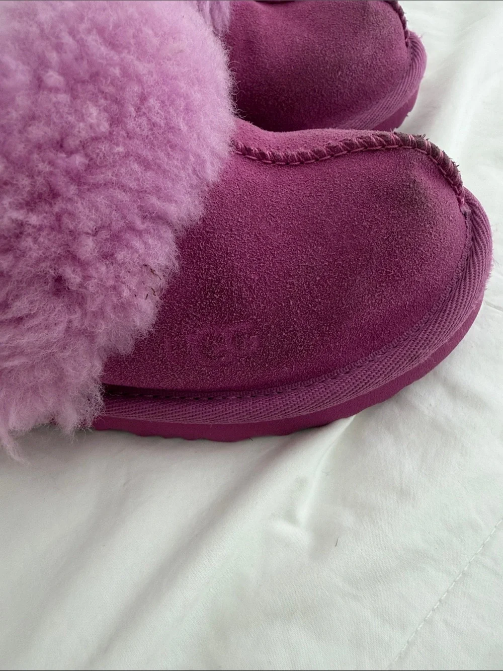 Ugg Kids Cozy Purple Shearling Slippers